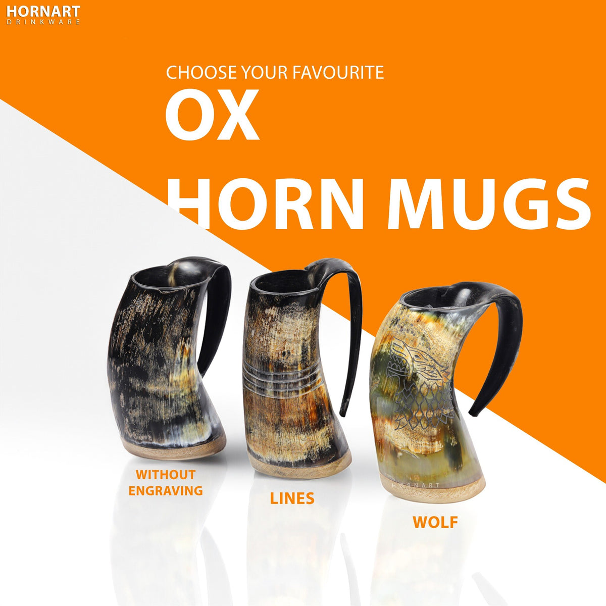 Natural Ox Horn Viking Mug with Shot Glass & Bottle Opener – Wolf Wood Design