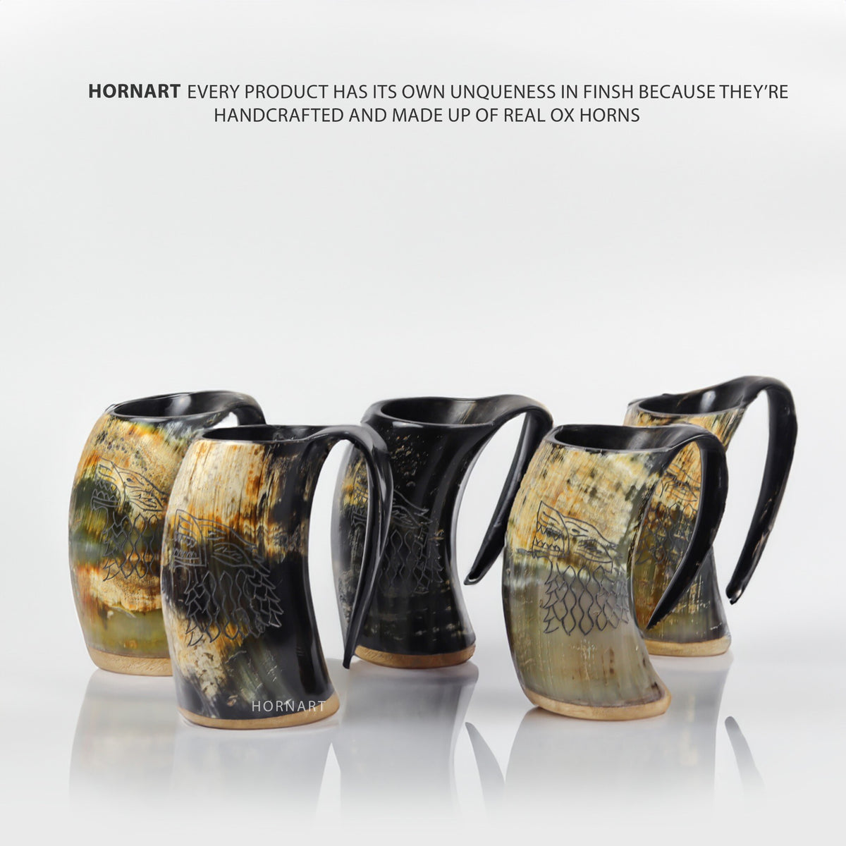 Natural Ox Horn Viking Mug with Shot Glass & Bottle Opener – Wolf Wood Design