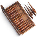 13-Piece Wooden Crochet Hook Set with Rosewood Box, 3.5–16 mm