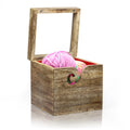Square Wooden Yarn Bowl – Single Ball Holder, 6 × 6 × 6 in
