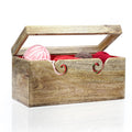 Square Wooden Dual Yarn Bowl – 2-Ball Holder, 12 × 6 × 6 in