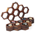 9 Slot Wood Watch Collection Box – Honeycomb Watch Storage Case with Clear Display Lids, Soft Cushions & Metal Latches, Brown