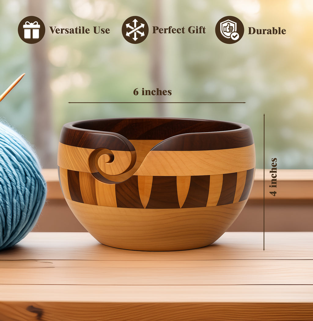 Swirl guide yarn bowl for organized knitting and crochet projects