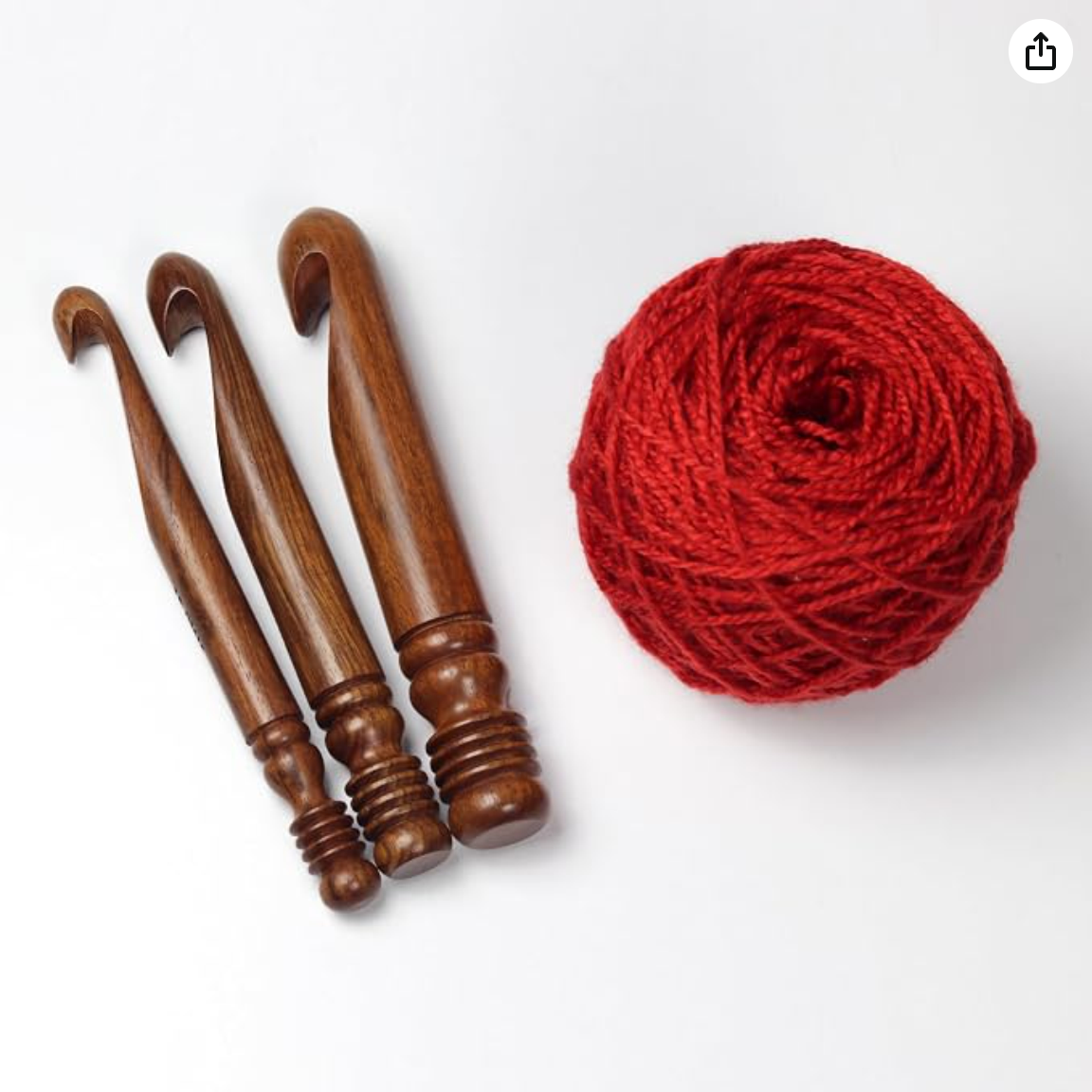 MARS EXPORTS 3-piece wooden crochet hook set antique brown