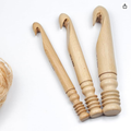 MARS EXPORTS 3-piece wooden crochet hook set natural wood