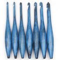 MARS EXPORTS 7-piece dolphin wooden crochet hook set antique blue