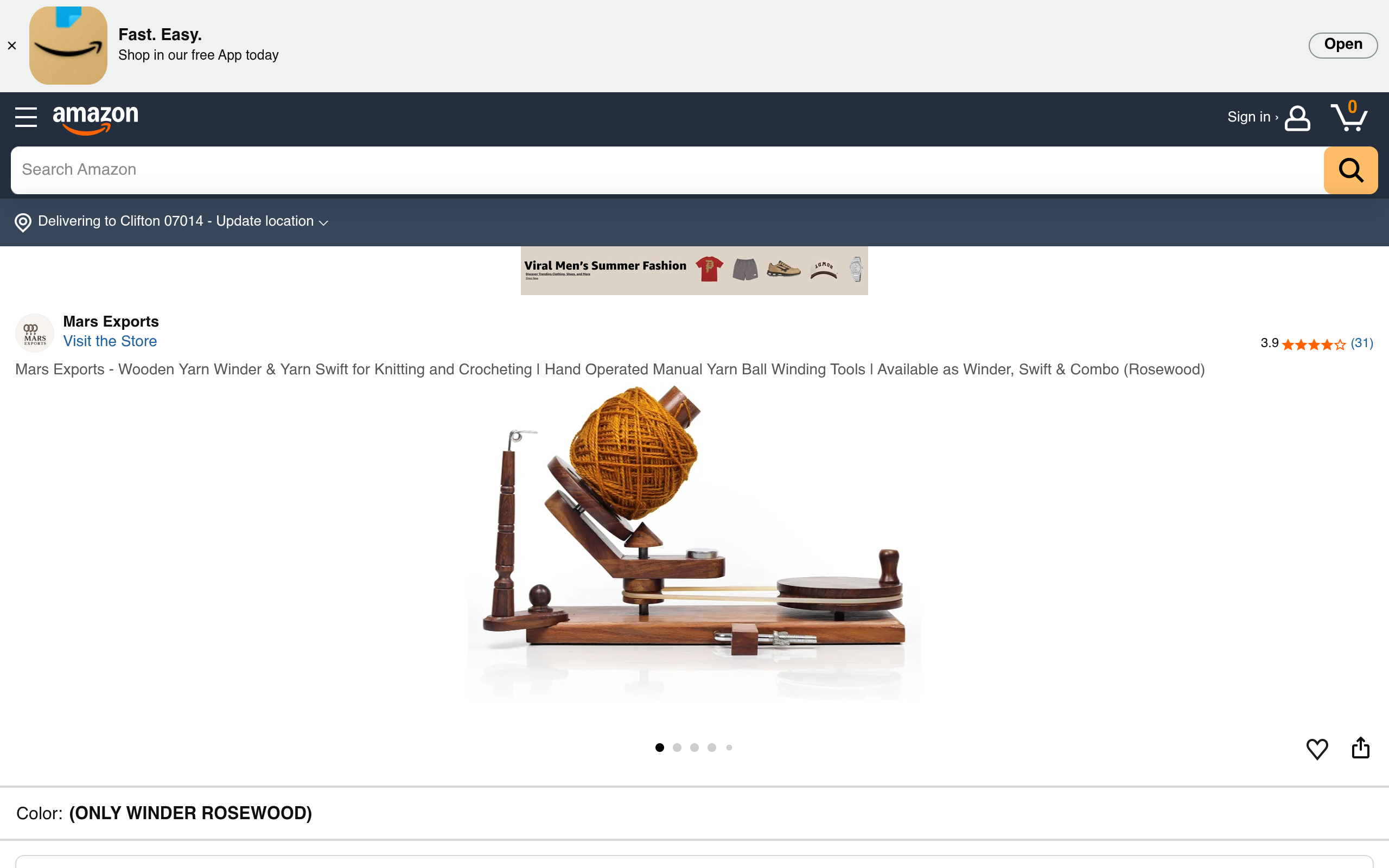 MARS EXPORTS rosewood wooden yarn winder and yarn swift