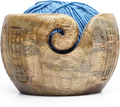 MARS EXPORTS hand-carved mango wood yarn bowl 6 by 4 inches