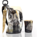 MARS EXPORTS Wolf design Viking horn mug set