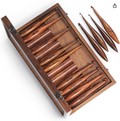 MARS EXPORTS rosewood crochet box with 13 ergonomic wooden hooks