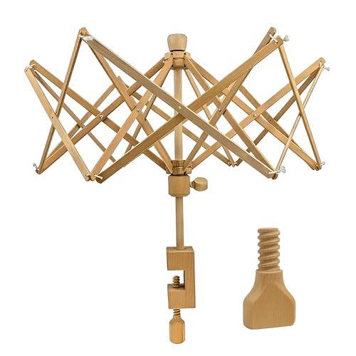 MARS EXPORTS heavy-duty beechwood umbrella swift yarn winder
