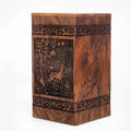 115 cubic inch rosewood memorial urn for ashes with engraved deer design