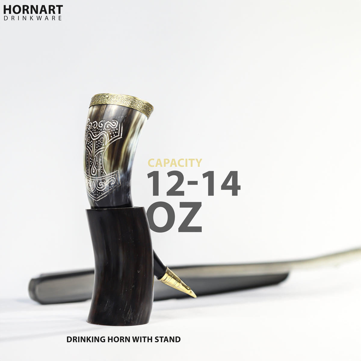Handcrafted Natural Ox Horn Viking Mug – Unique Polished Finish