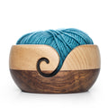 Handcrafted multicolor multiwood yarn bowl for knitting and crochet, Design 1