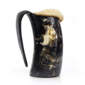 Natural Ox Horn Viking Mug Set with Shot Glass & Bottle Opener – 16–20 oz