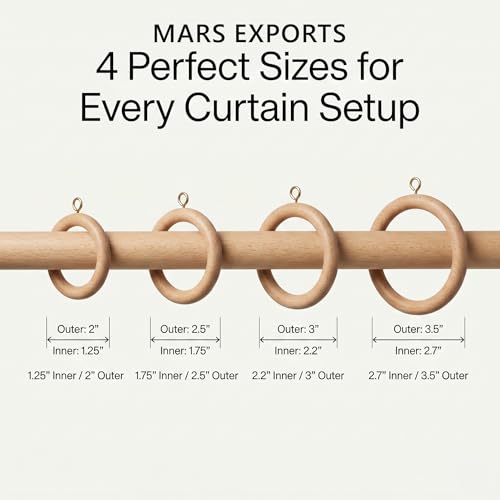 Natural wood curtain rings home decor