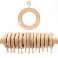 Natural beechwood wooden curtain rings without clips