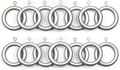 Silver wooden curtain rings without clips with brass eyehooks