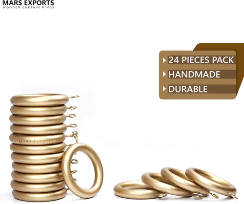 Golden wooden curtain rings product features