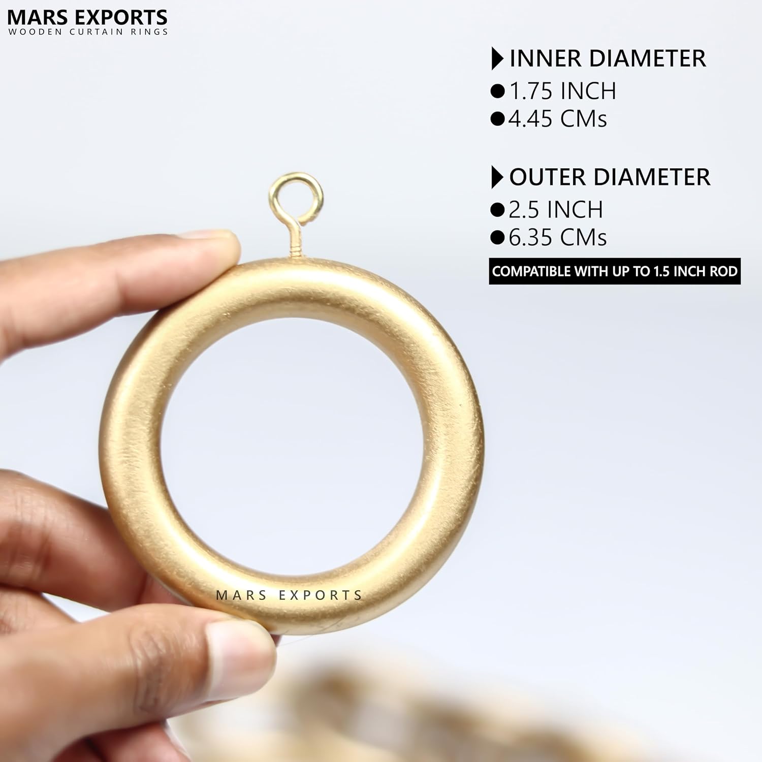 Golden curtain rod rings lifestyle use