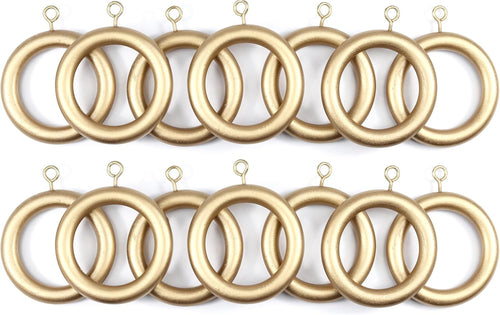 24 golden wooden curtain rings with eyelets only, clips not included