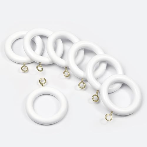 White wooden curtain rings product view
